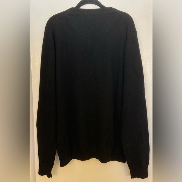 NWT Nordstrom Men's Shop V Neck Long Sleeve Cashmere Sweater Black Size Large - Picture 3 of 7